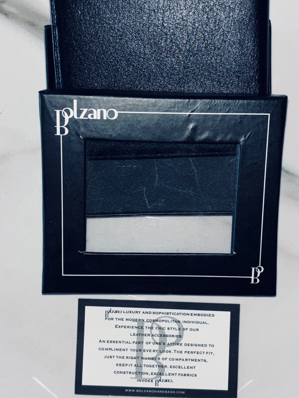 Bolzano Genuine Leather Bifold Wallet Black Tan NWT Boxed Men’s Luxur